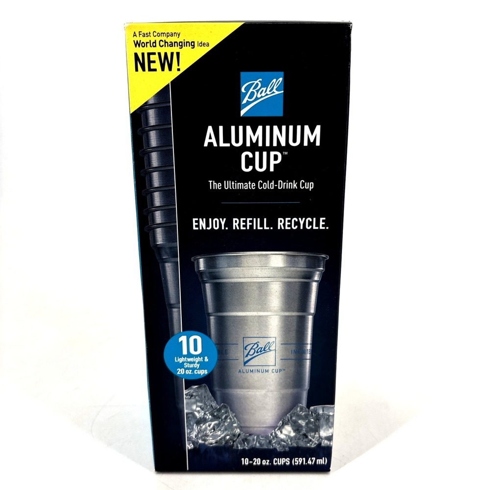 10 Pack of Ball Aluminum Cups |100% Recyclable Cold-Drink Cup |20 oz, GREAT GIFT